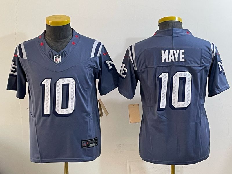 Youth 2026 New England Patriots #10 Maye blue Throwback 5th generation Nike Limited NFL Jersey style 01208